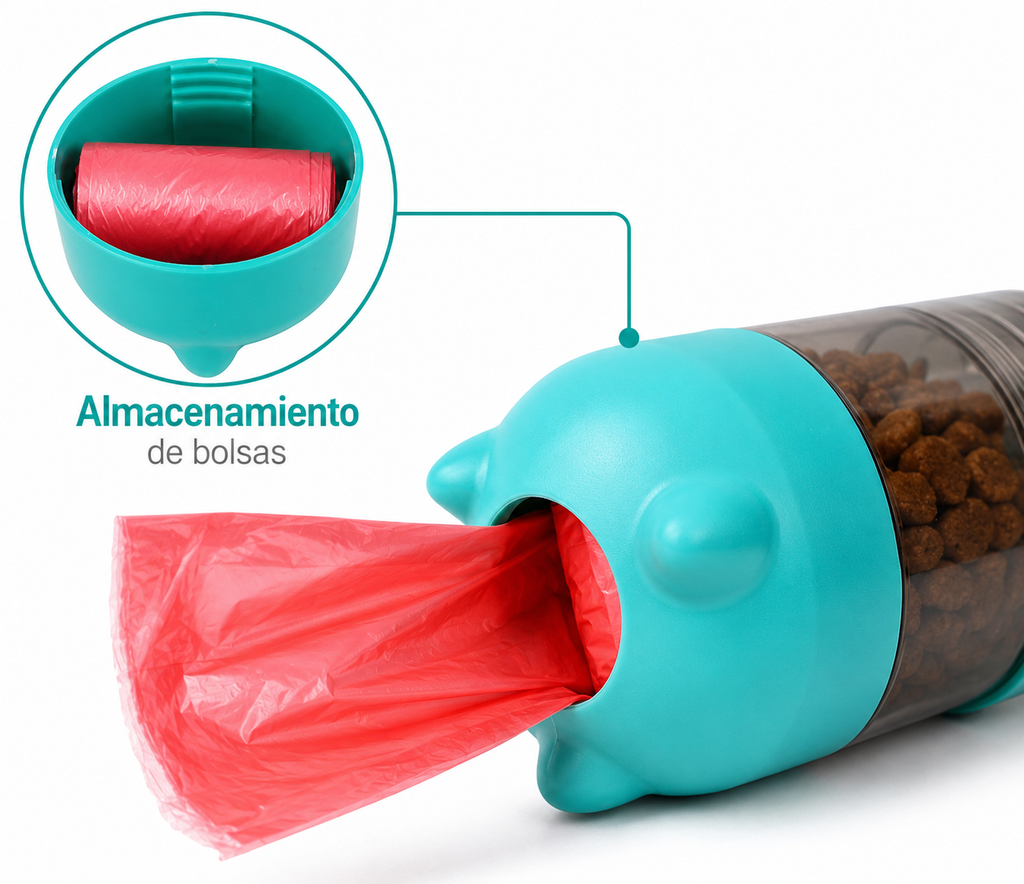 Botella bebedero perro sistema antigoteo