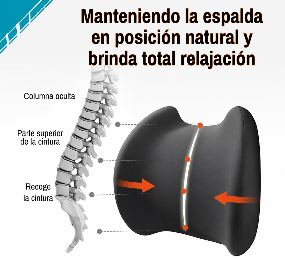 Set Cojines Soporte Lumbar y Cuello para Carro