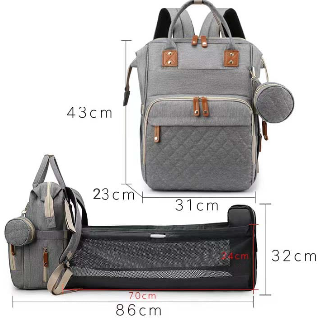 Dimensiones bolso pañalera y cuna