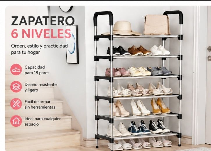 Zapatero 6 niveles - organiza tus zapatos